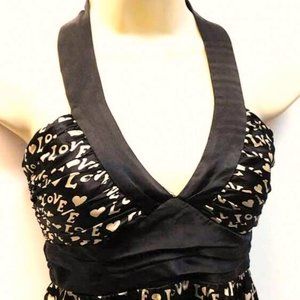 Betsey Johnson Black and Beige Silk Dress New With Tag, Size 0 $375 MSRP